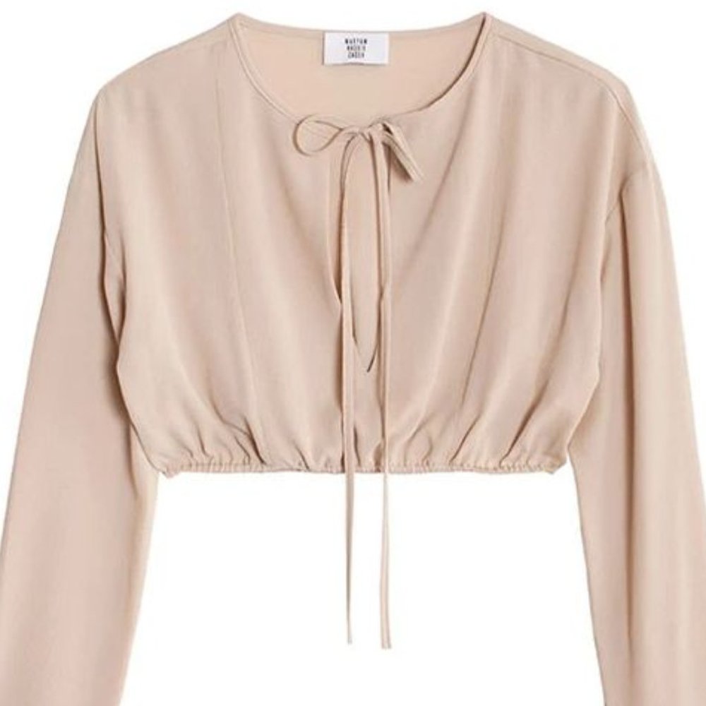 Maryam Nassir Zadeh Alabaster Lightbeam Crop Top